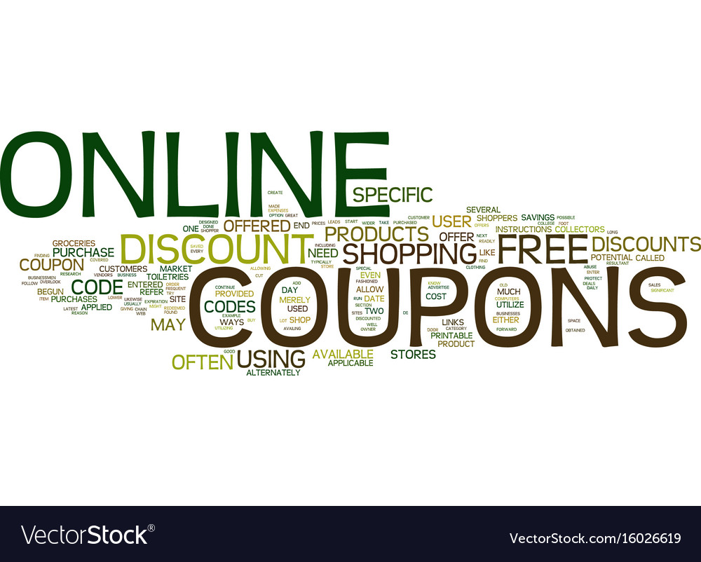 Free download Free online coupons text background word cloud Vector
