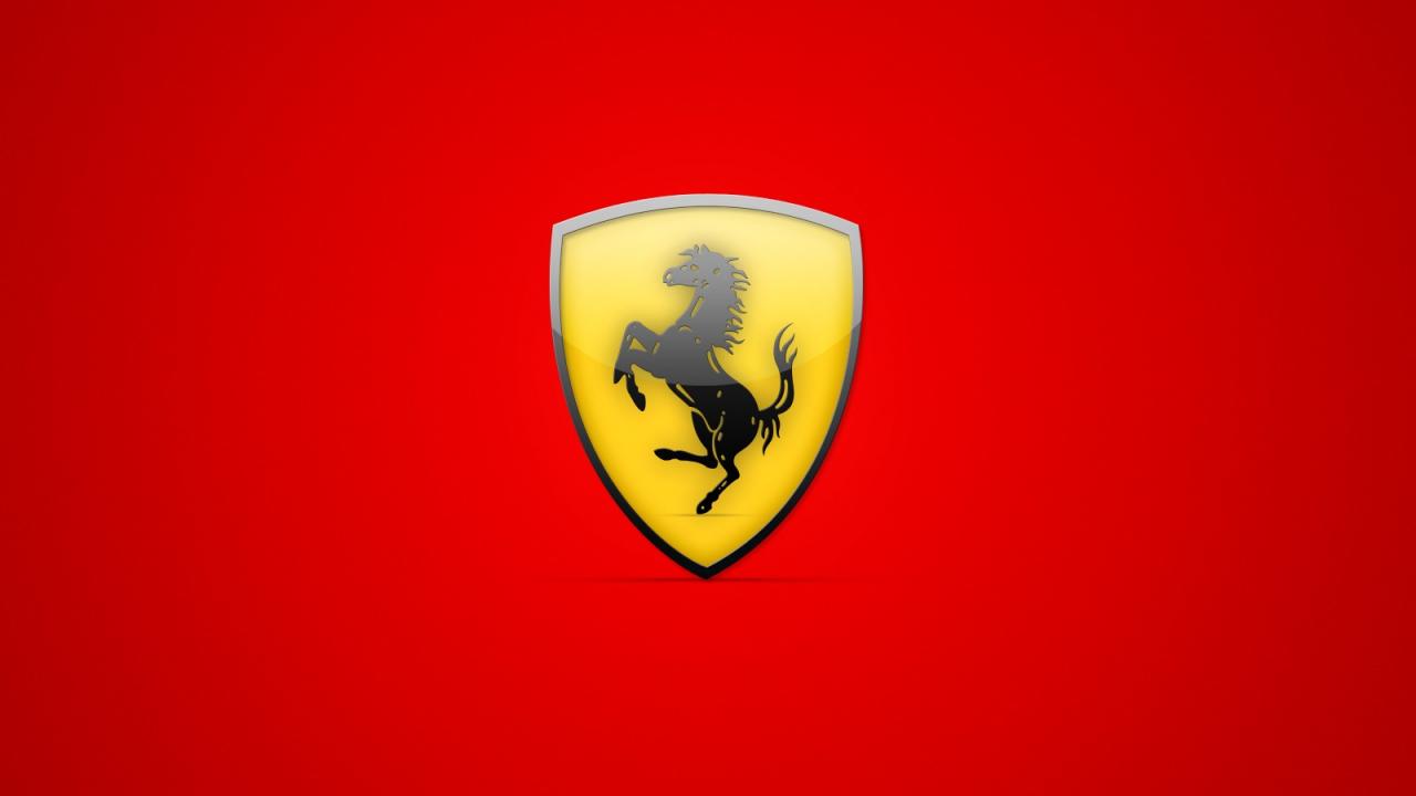 Red Ferrari Logo Background Wallpaper Desktop Wallpaper with 1280x720
