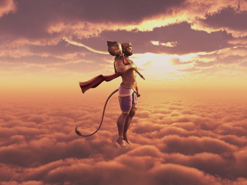 Flying Hanuman Desktop Wallpaper For Get