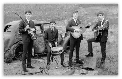 Beatles Band Digital Wallpapers Black Wallpaper Pictures