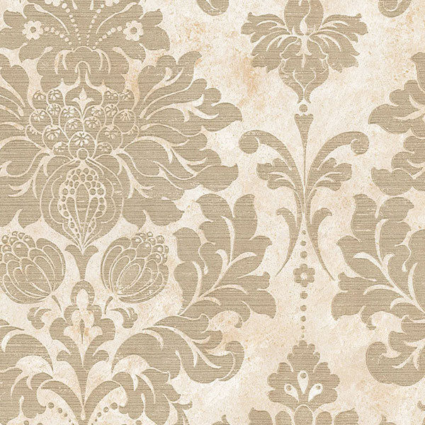 Large Damask in Gold and Beige   MD29414   Traditional   Wallpaper