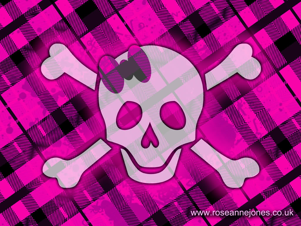 17++ Pink Skull And Crossbones Wallpaper