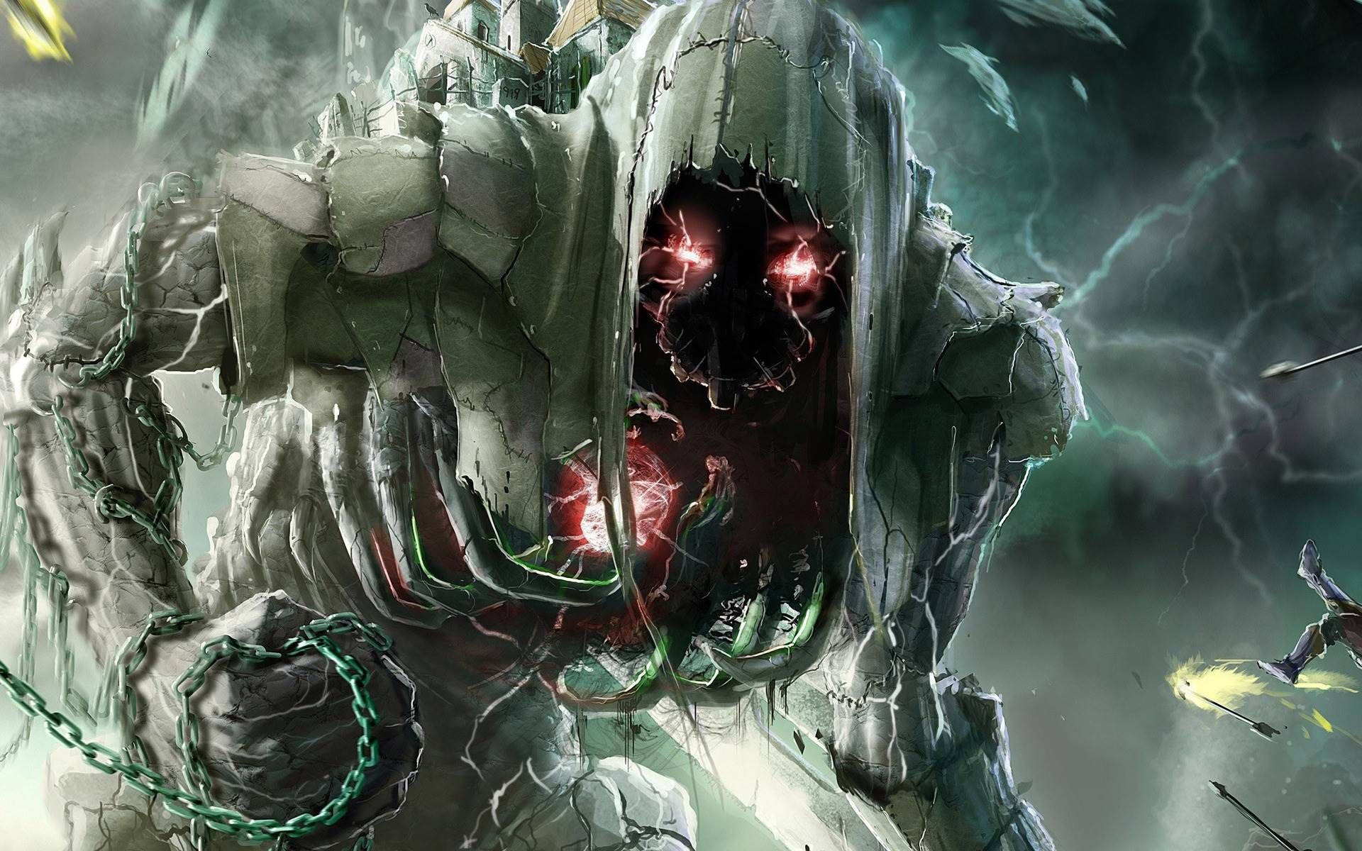 Evil Large Monster Chain Wallpaper