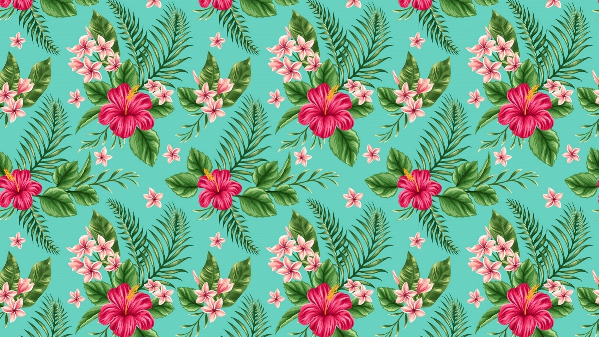 Hibiscus Pattern HD Wallpaper Background Image Id