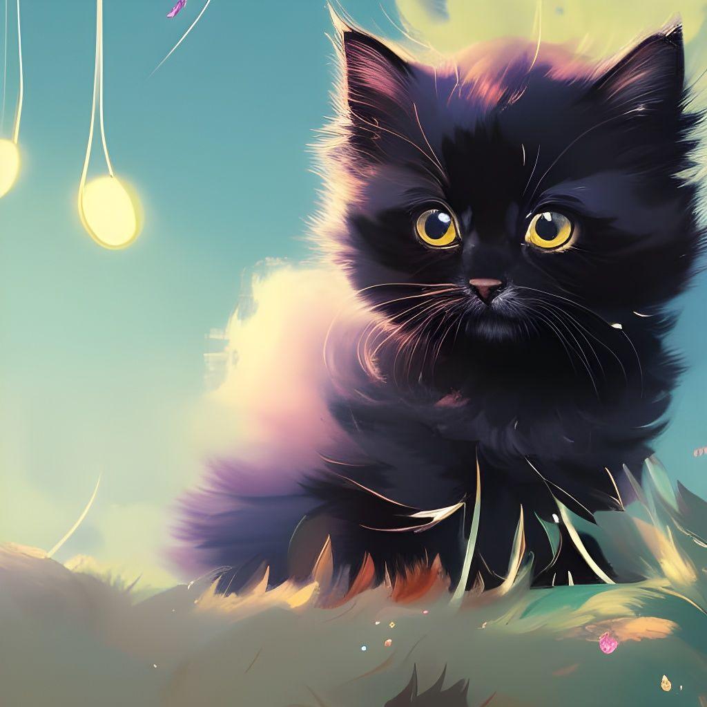 Cute Black Cat Ai Generated Artwork Nightcafe Creator