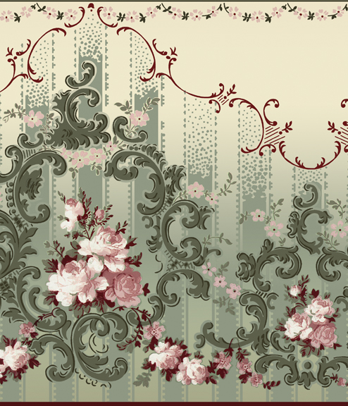 Rococo Rose Historic Wallpaper Victorian Arts Victorial Crafts
