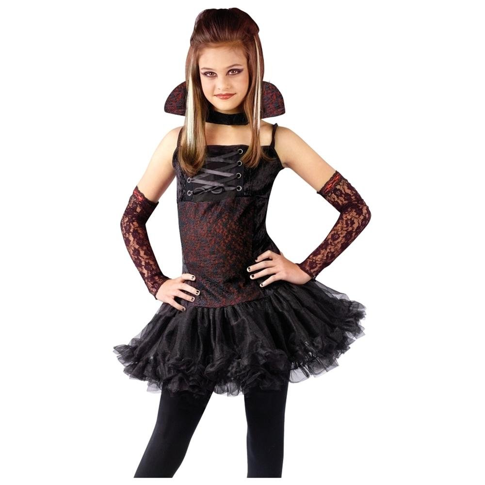 Girls Vampire Ballerina Goth Kids Halloween Costume