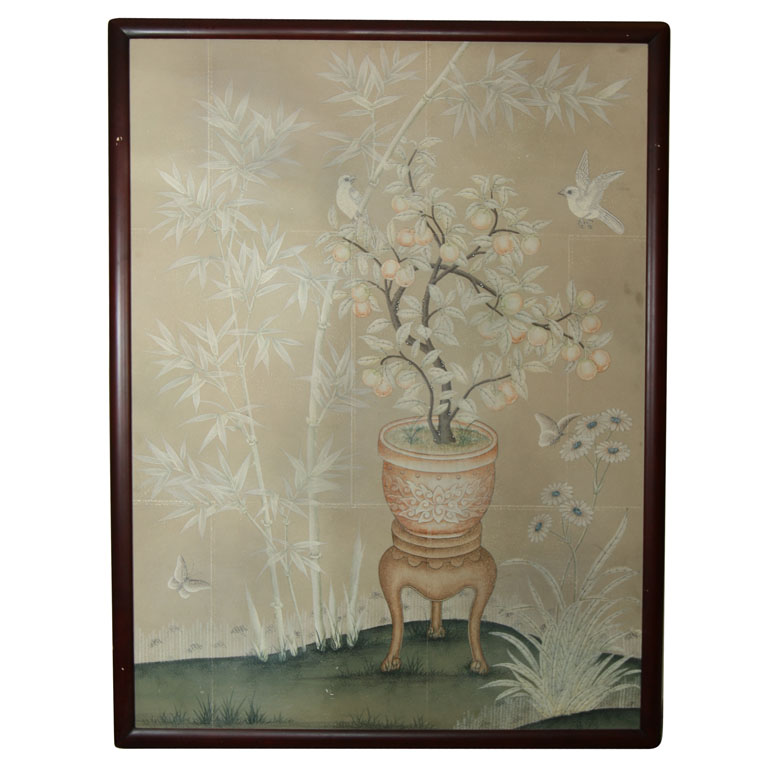 Chinoiserie Chic Framed Chinoiserie Wallpaper Panels