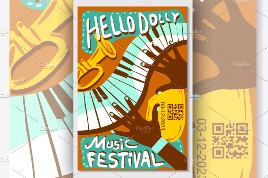 Live Music Festival Vector Illustrations Creative Market