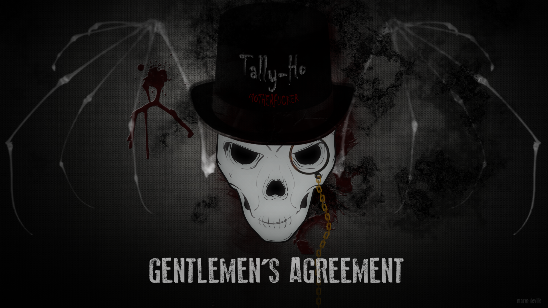 Skull With Top Hat And Cigar Tattoo Gents Wallpaper