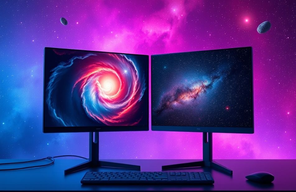 Dual Monitor Space Wallpaper