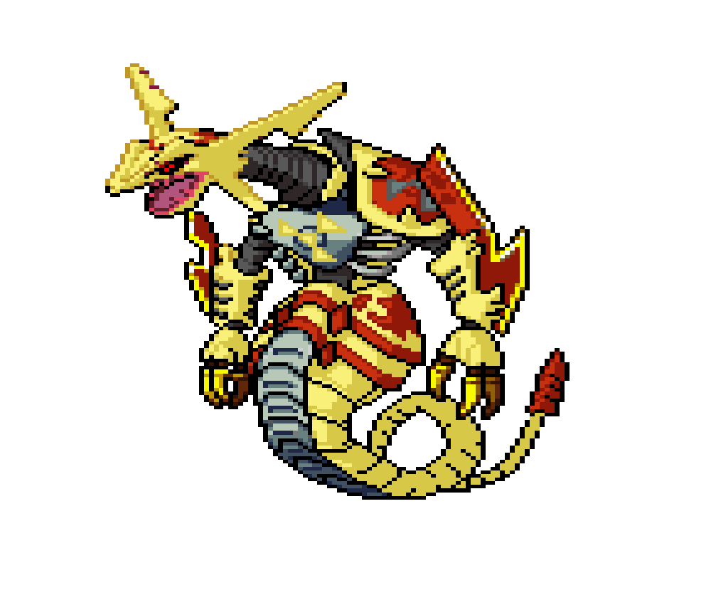 Rayquaza Digimon Pokemon Sprite Fusion By Distorted On