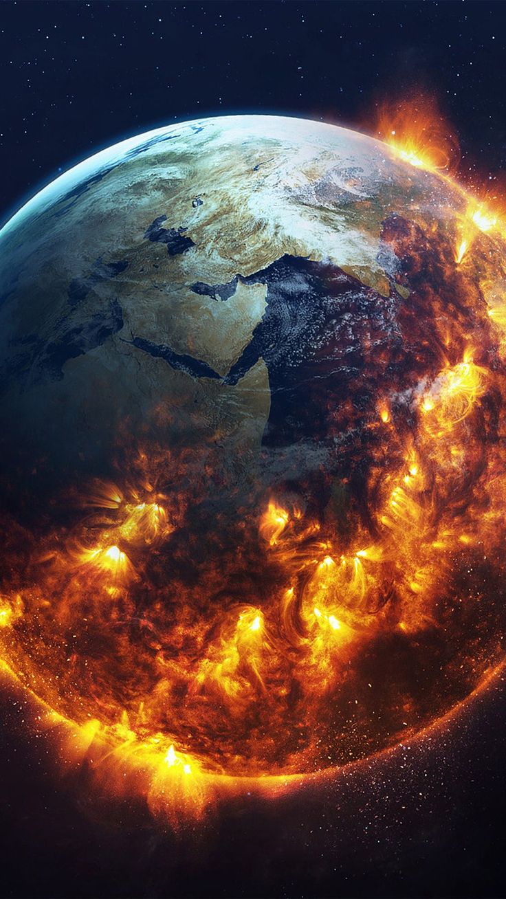 The Earth Space Fire Wallpaper Beaty Your iPhone