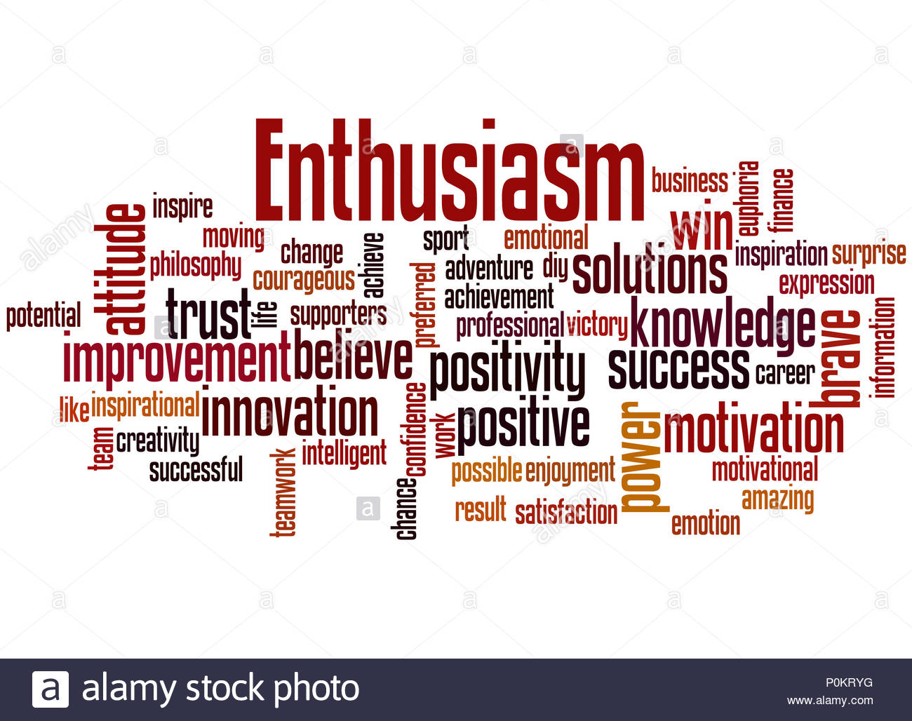 Enthusiasm Word Cloud Concept On White Background Stock Photo