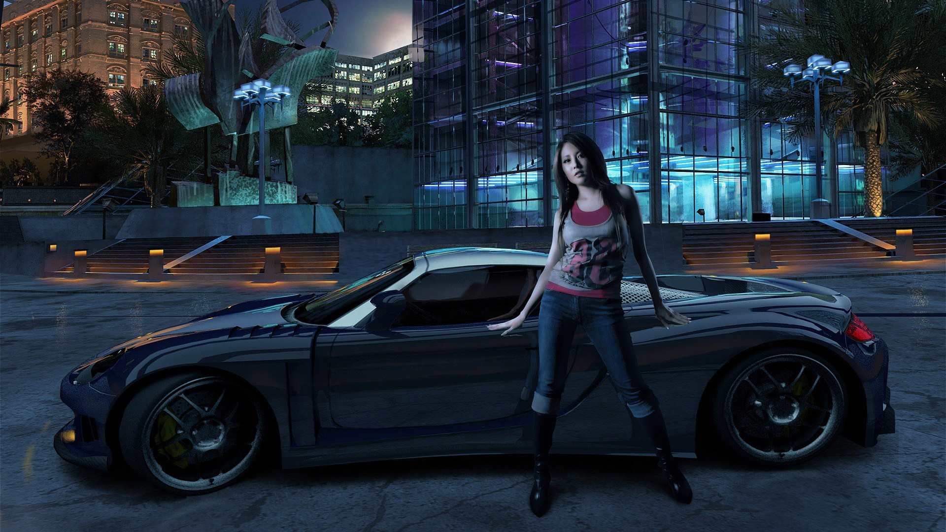 Need For Speed Carbon Car Game Girl Wallpaper