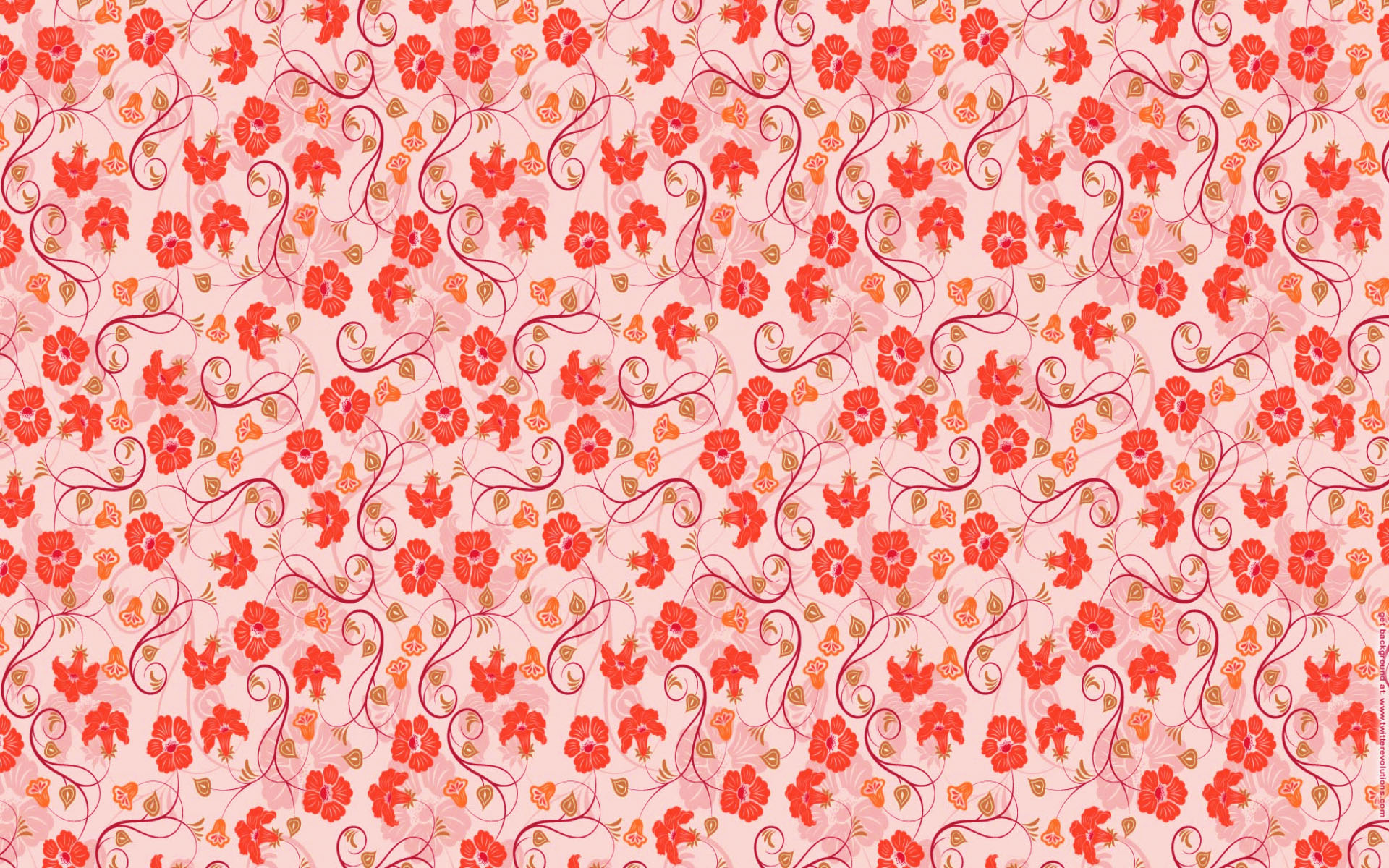 Floral Red Pattern Cool Background