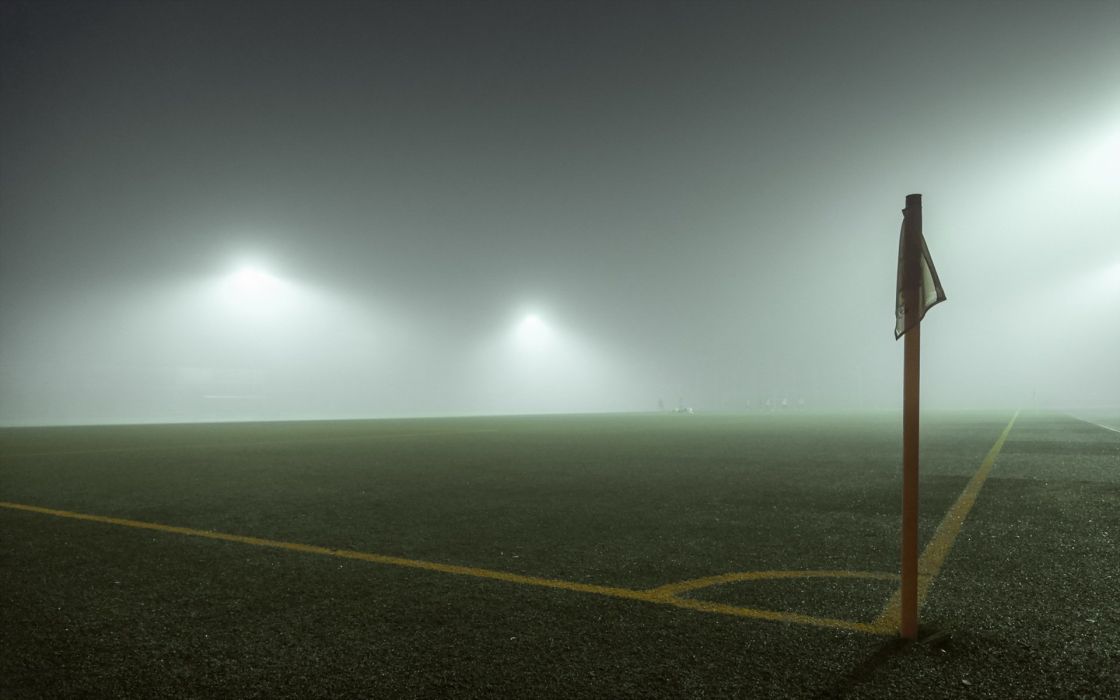 Corner Football Sport Stadion Fog Light Wallpaper