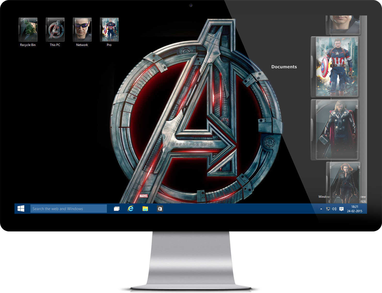 Look Of Desktop With All New Avengers Wallpaper And Icons