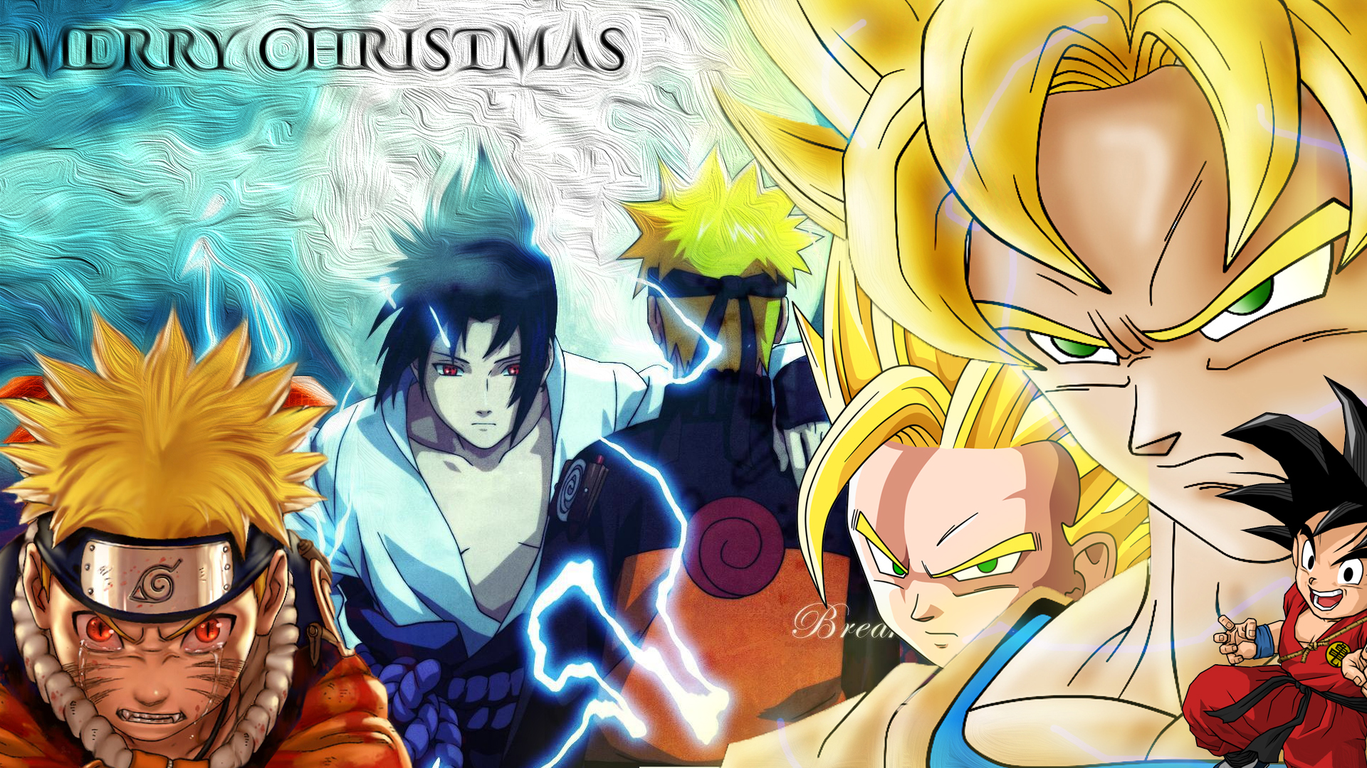 Merry Christmas Dragon Ball Z Naruto By Nurbz4d On