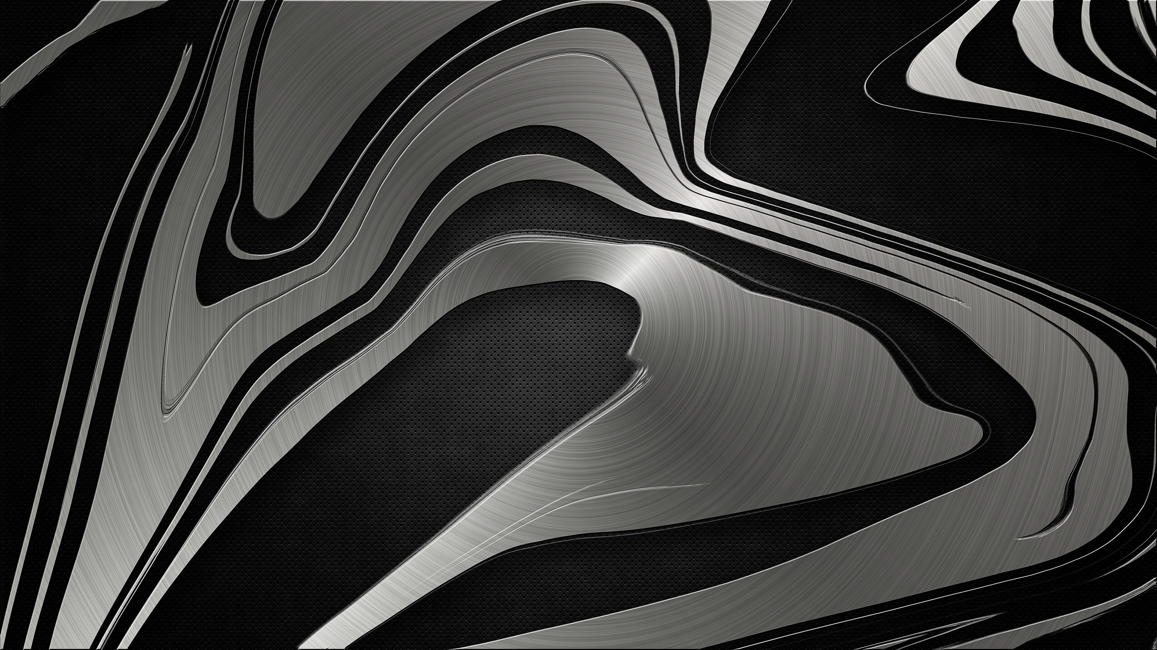 Silver Metal Shine Abstract 4k Wallpaper