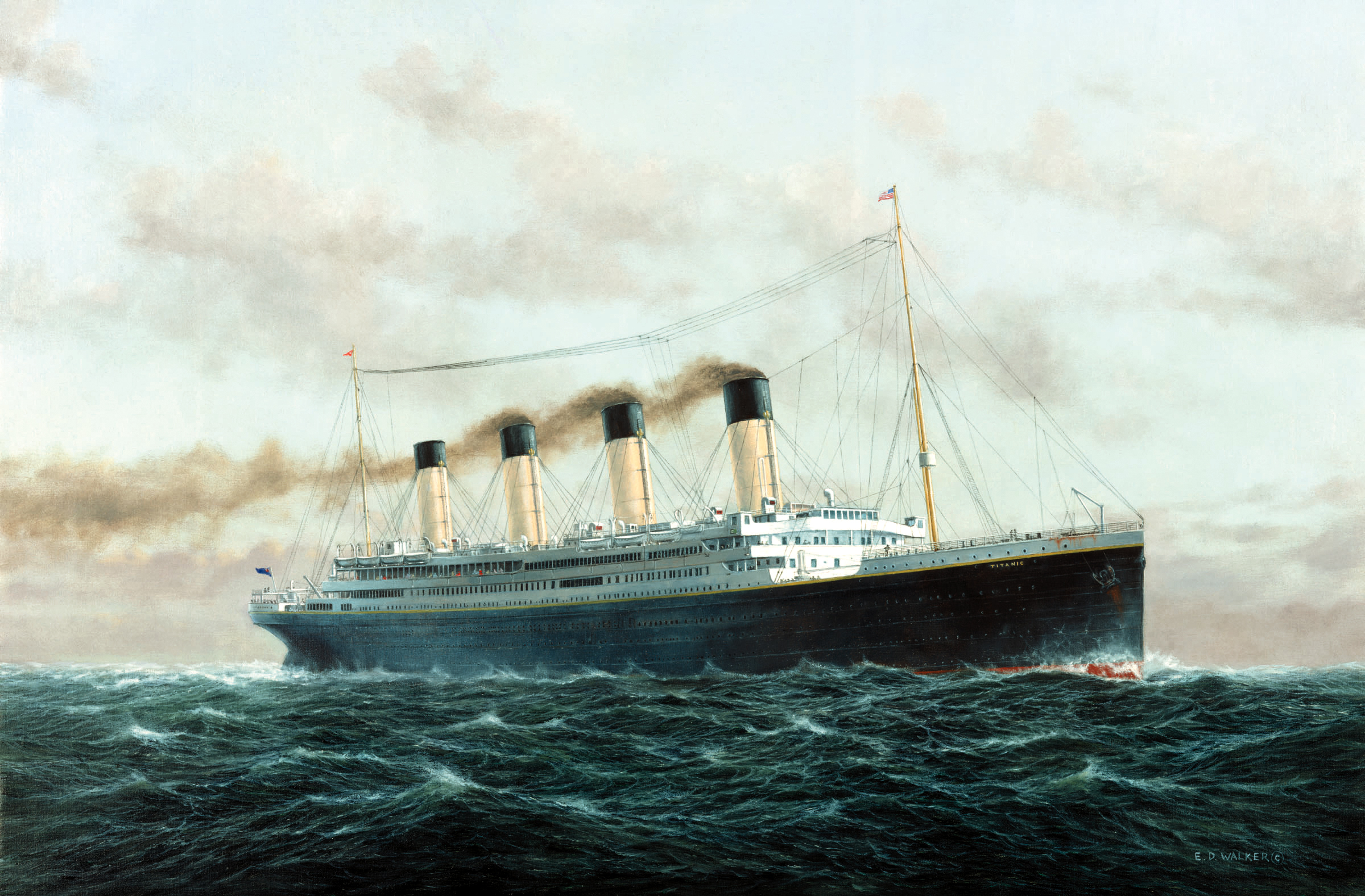 Titanic in the stormy sea wallpapers and images   wallpapers pictures