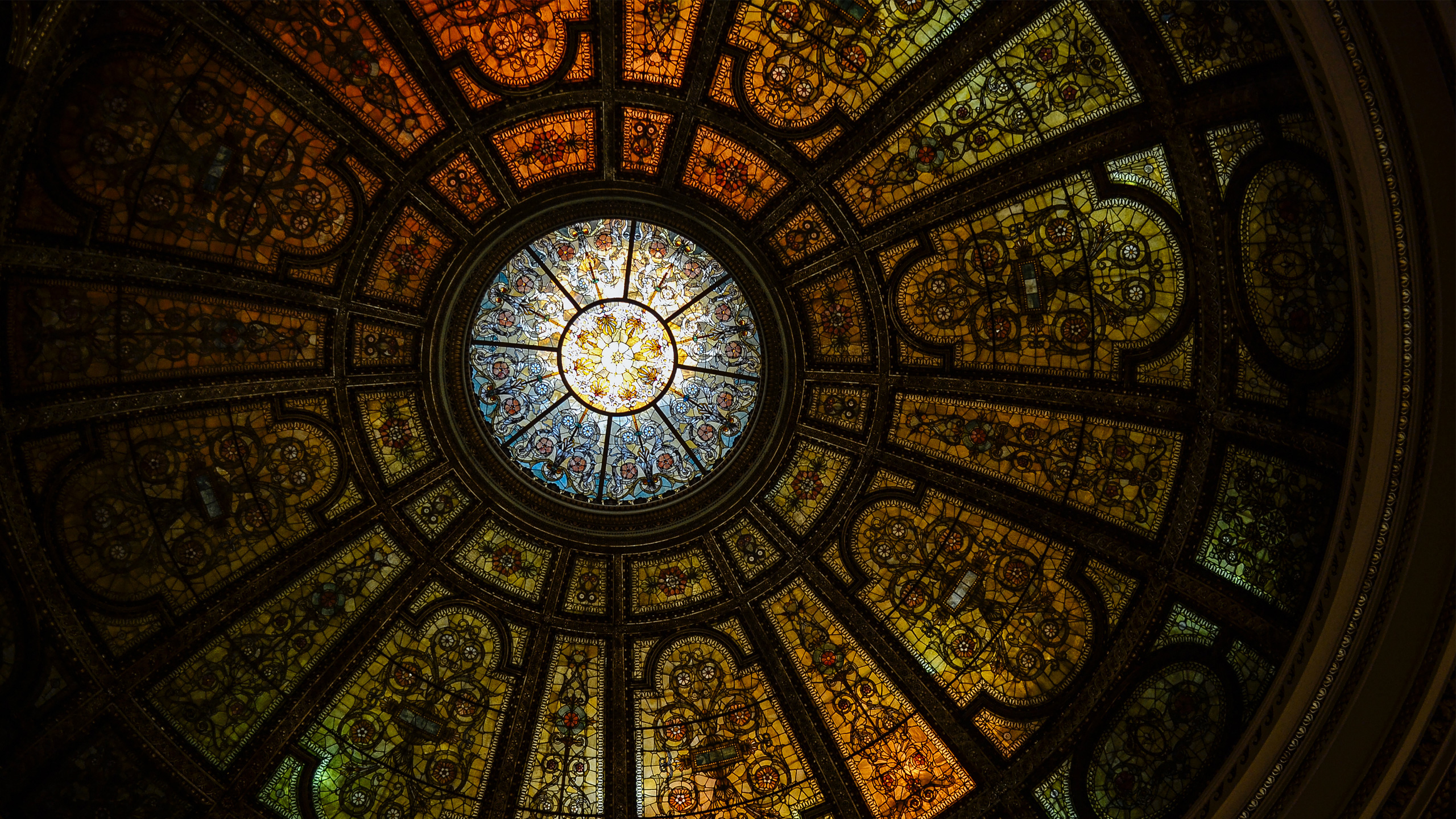 Wallpaper 4k Chicago Cultural Center Dome And
