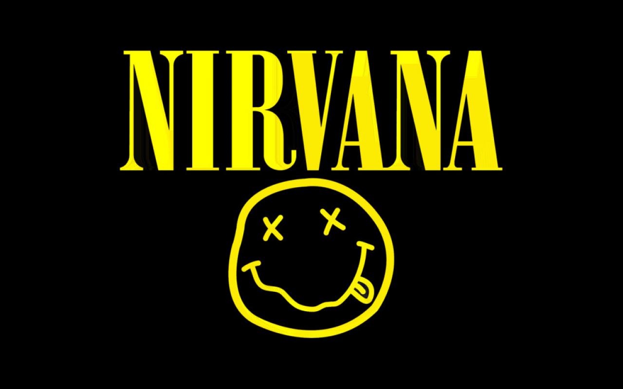 nirvana smiley face music bands black background HQ Wide