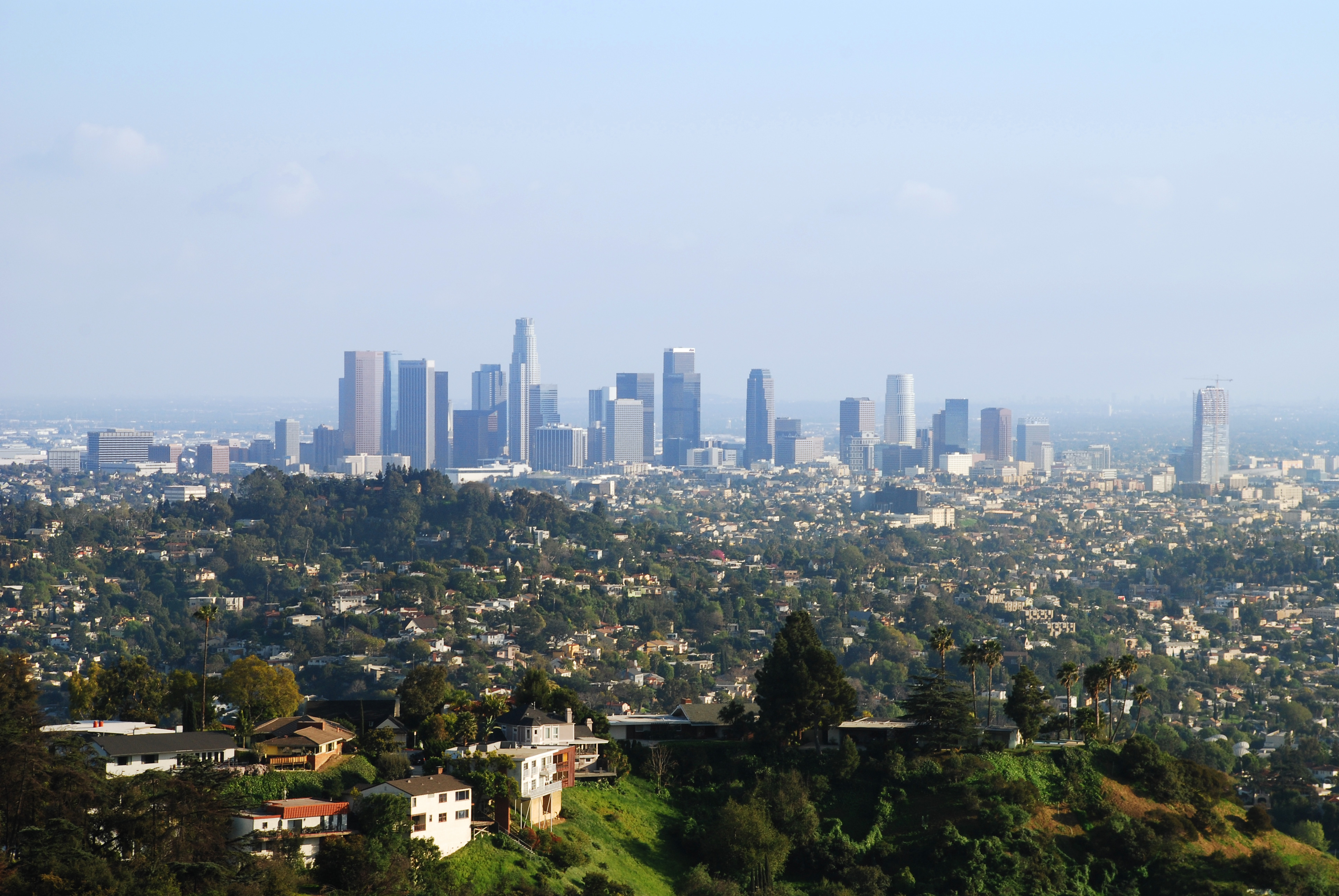 Los Angeles From The Helipad Travel Wallpaper And Stock Photo