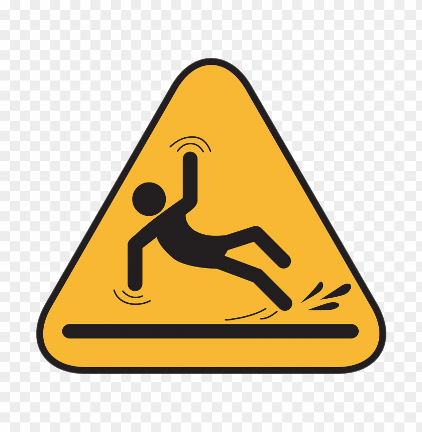 Slip And Fall Hazard Sign Png Image With Transparent Background