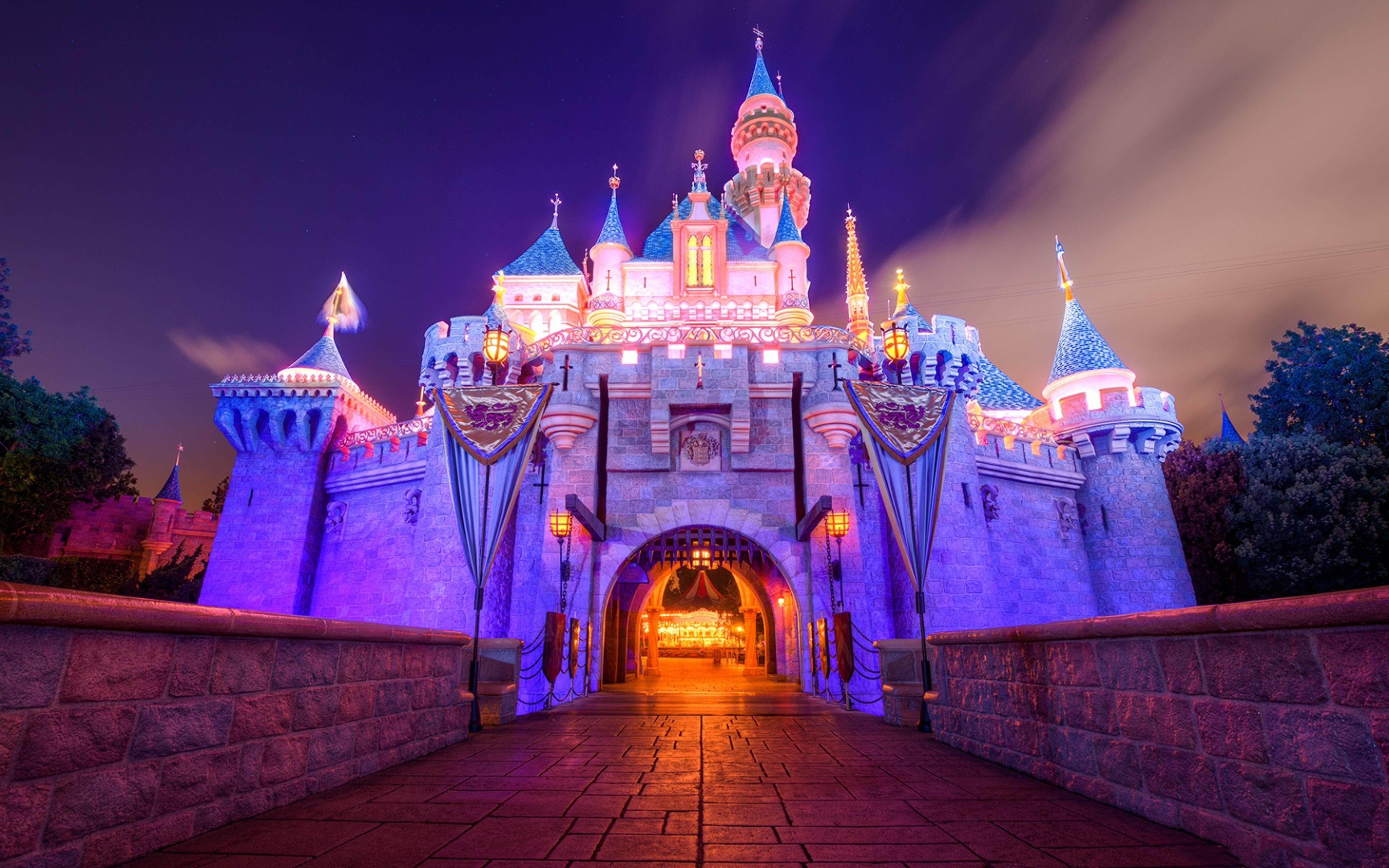 Disneyland Castle Beautiful In The Night Wallpaper