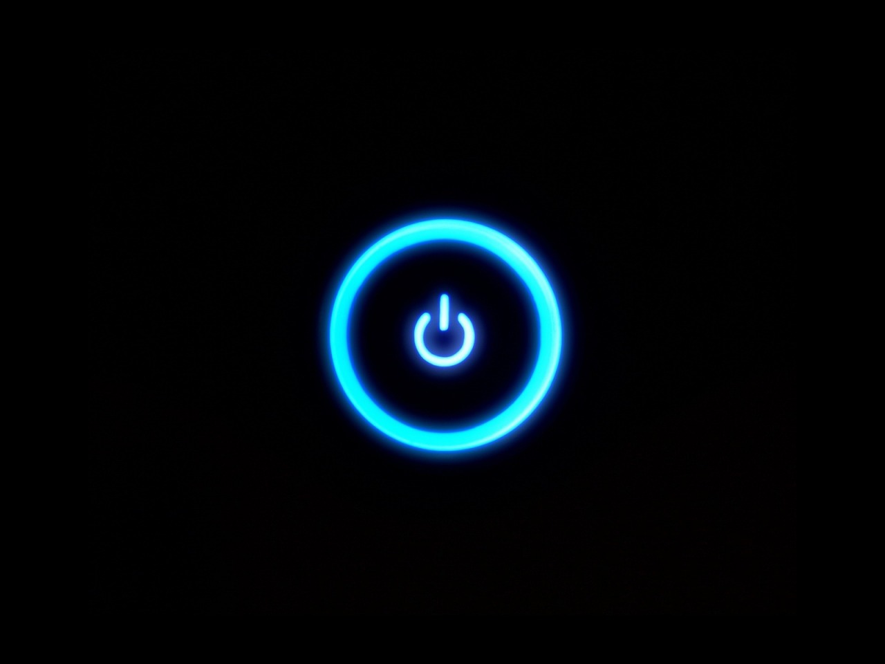 Wallpaper Blue Xbox Power Button Glow Black
