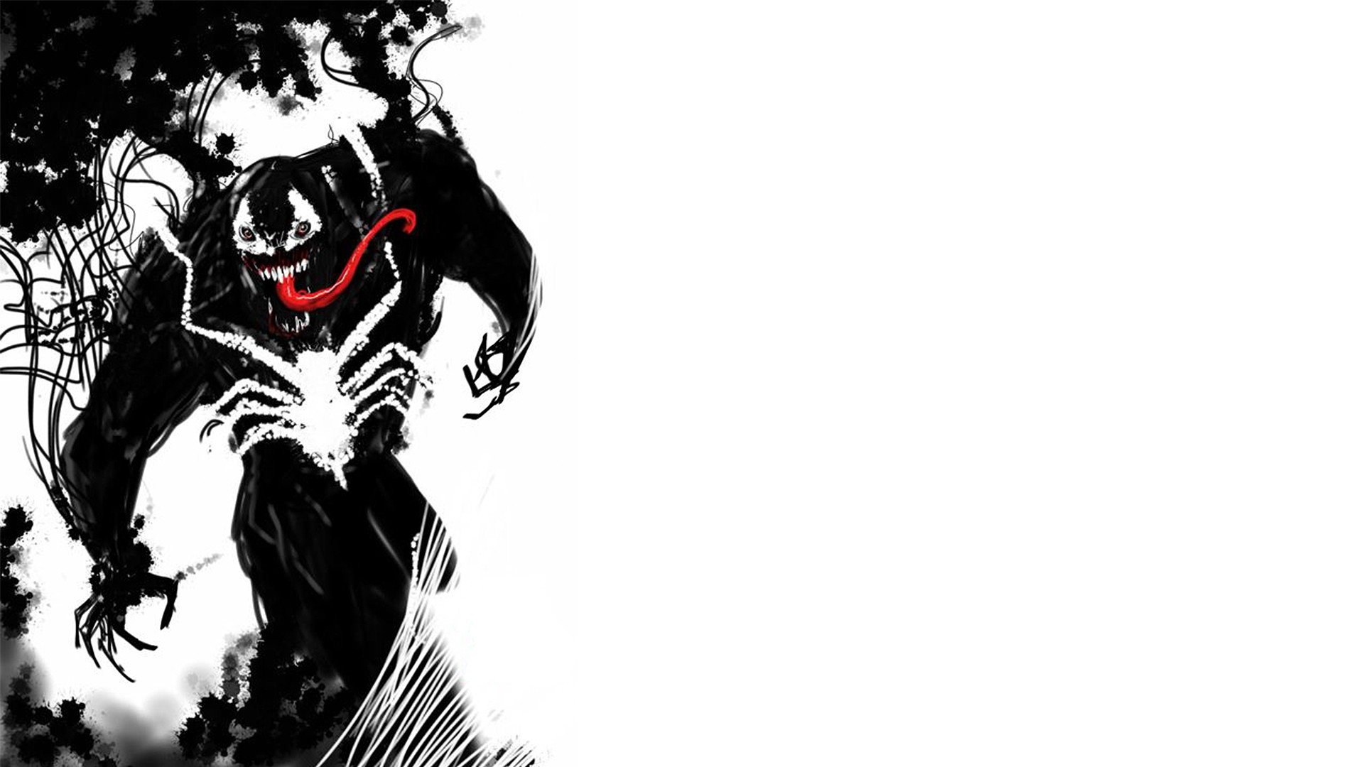 Venom Marvel Comics symbiote costume fan art white background Eddie