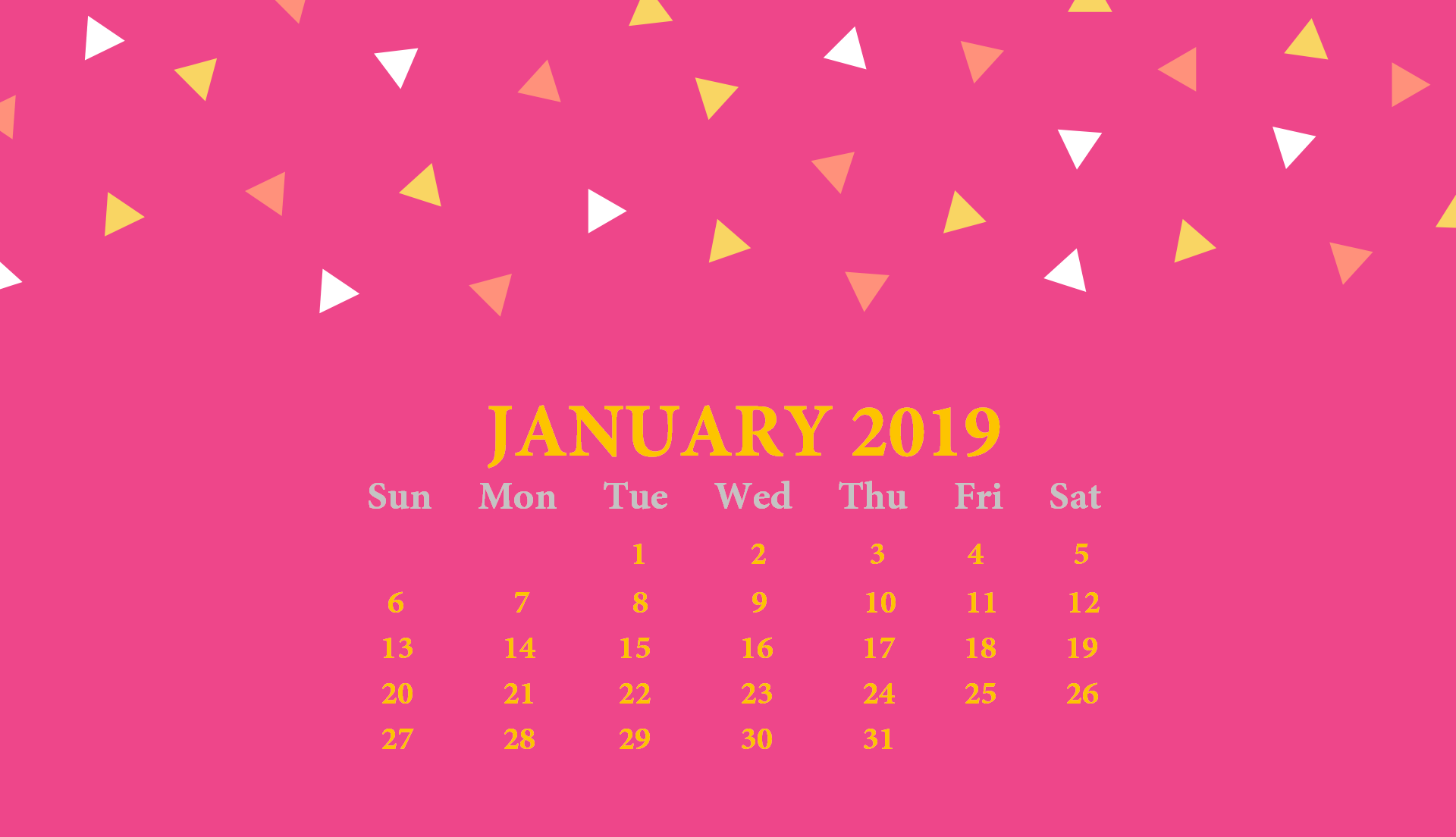 Free 2019 Monthly HD Calendar Wallpaper Latest Calendar