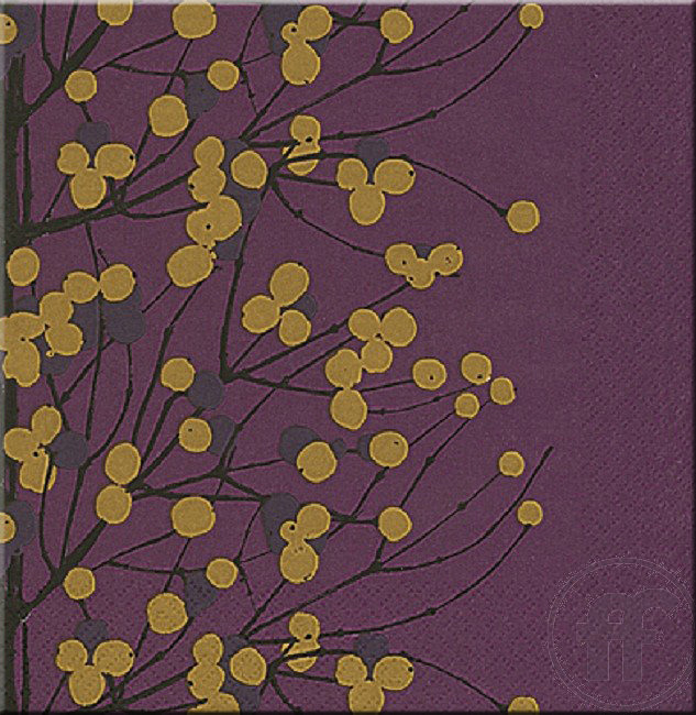 Marimekko Lumimarja Paper Napkins In Plum Purple Dark Brown And