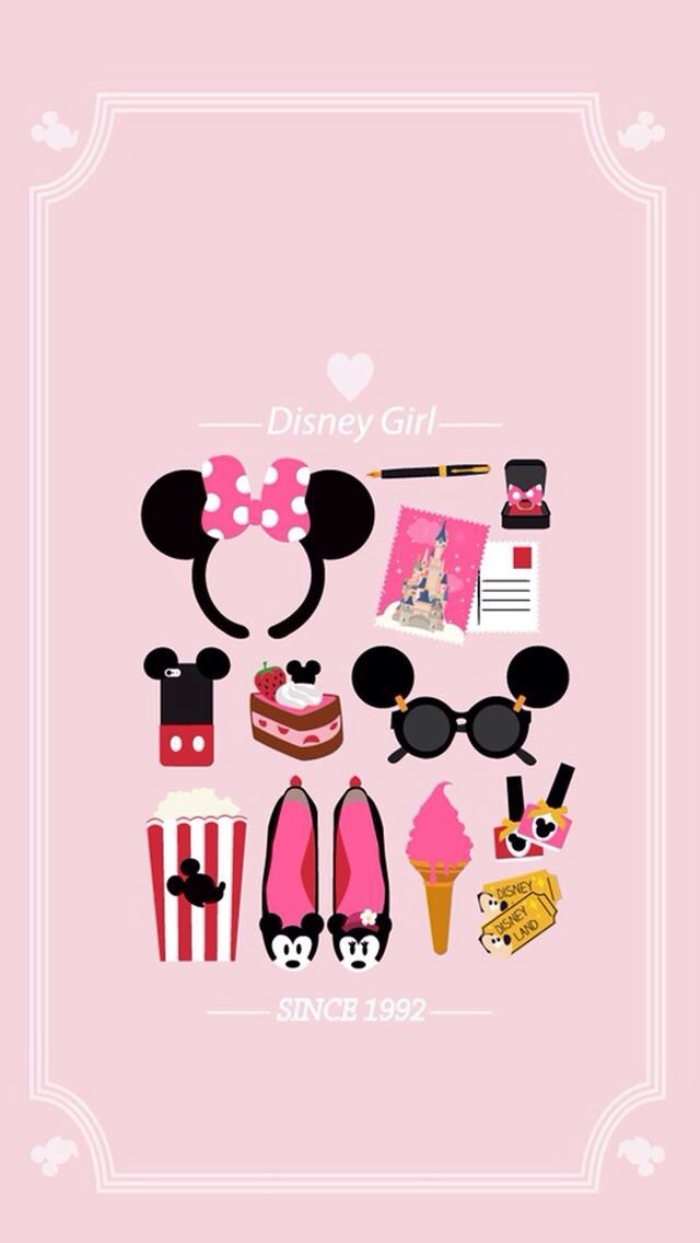 Art Cute Disney Girly Minnie Mouse Pink Wallpaper