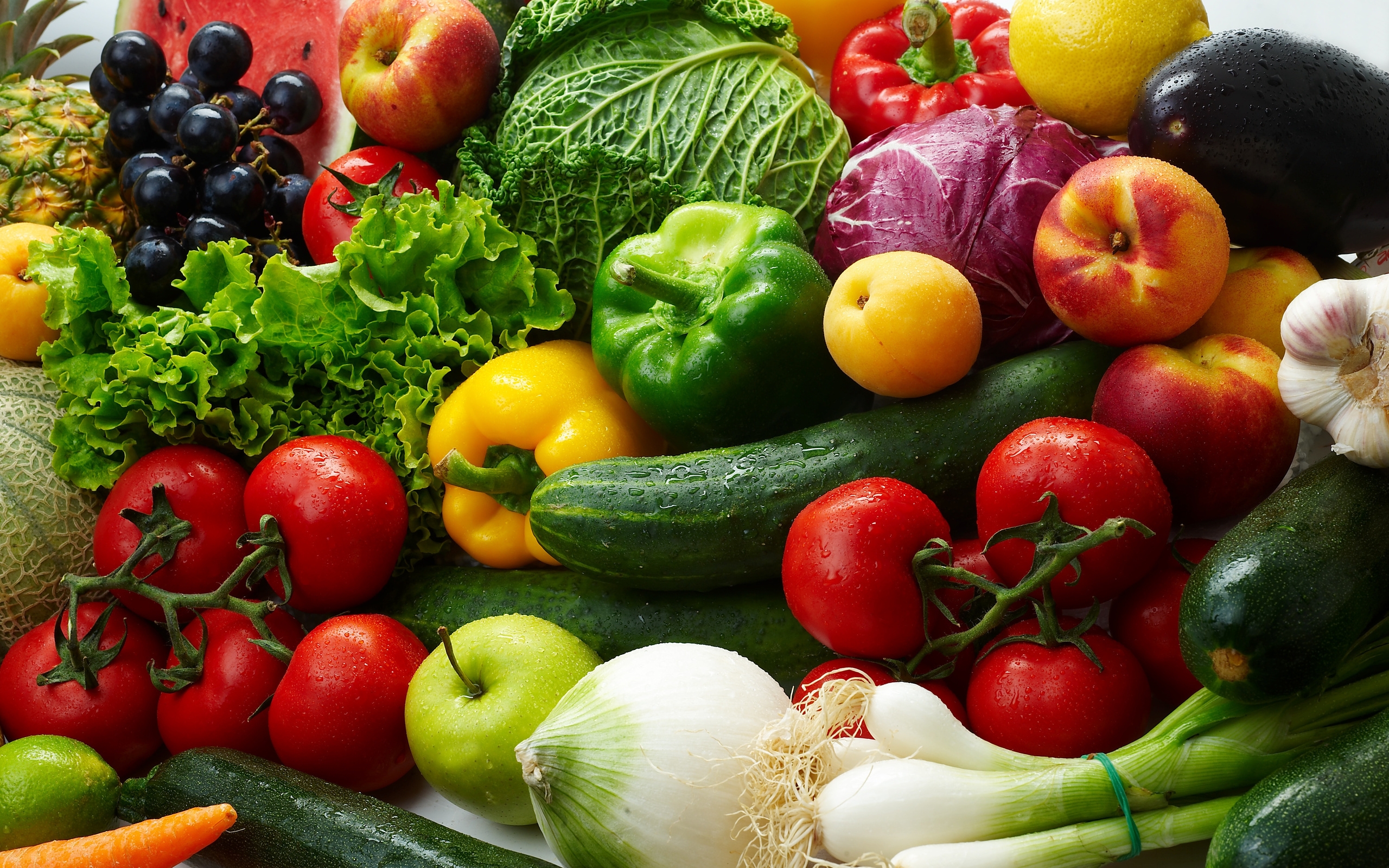 Wallpaper Cucumbers Onions Tomatoes Lettuce Cabbage Bell