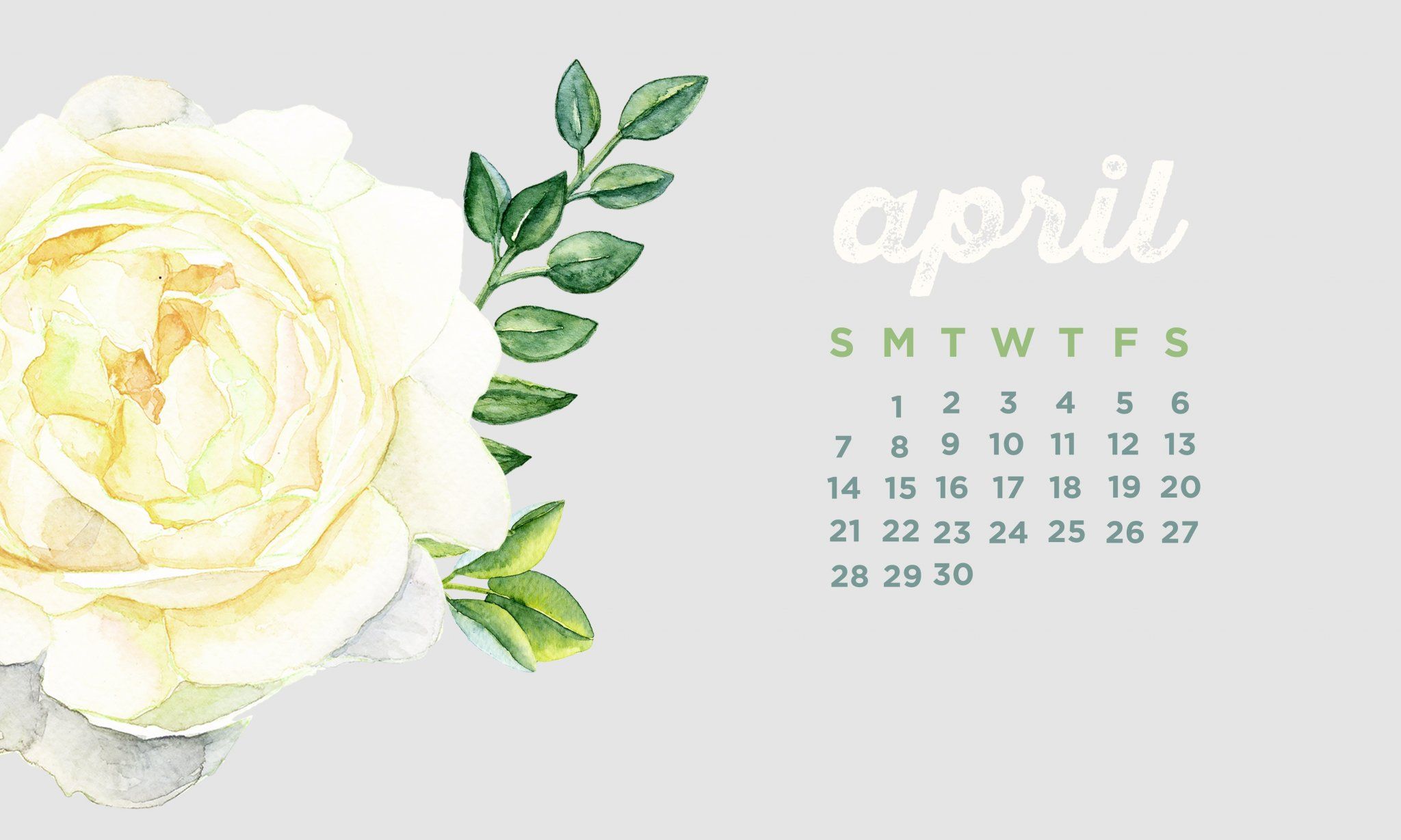 Floral Desktop Calendar Wallpaper For April