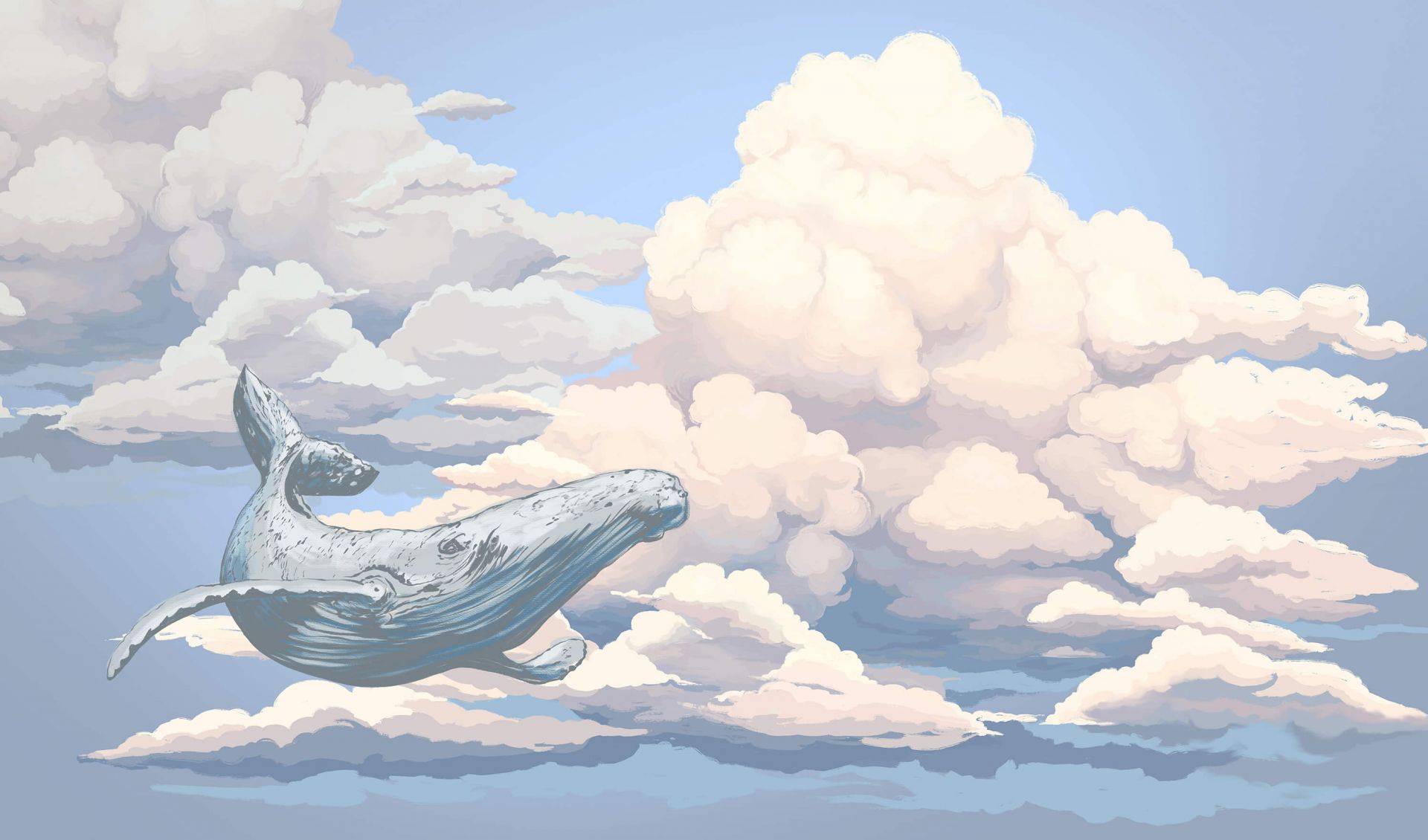 Flying Whale Wallpaper