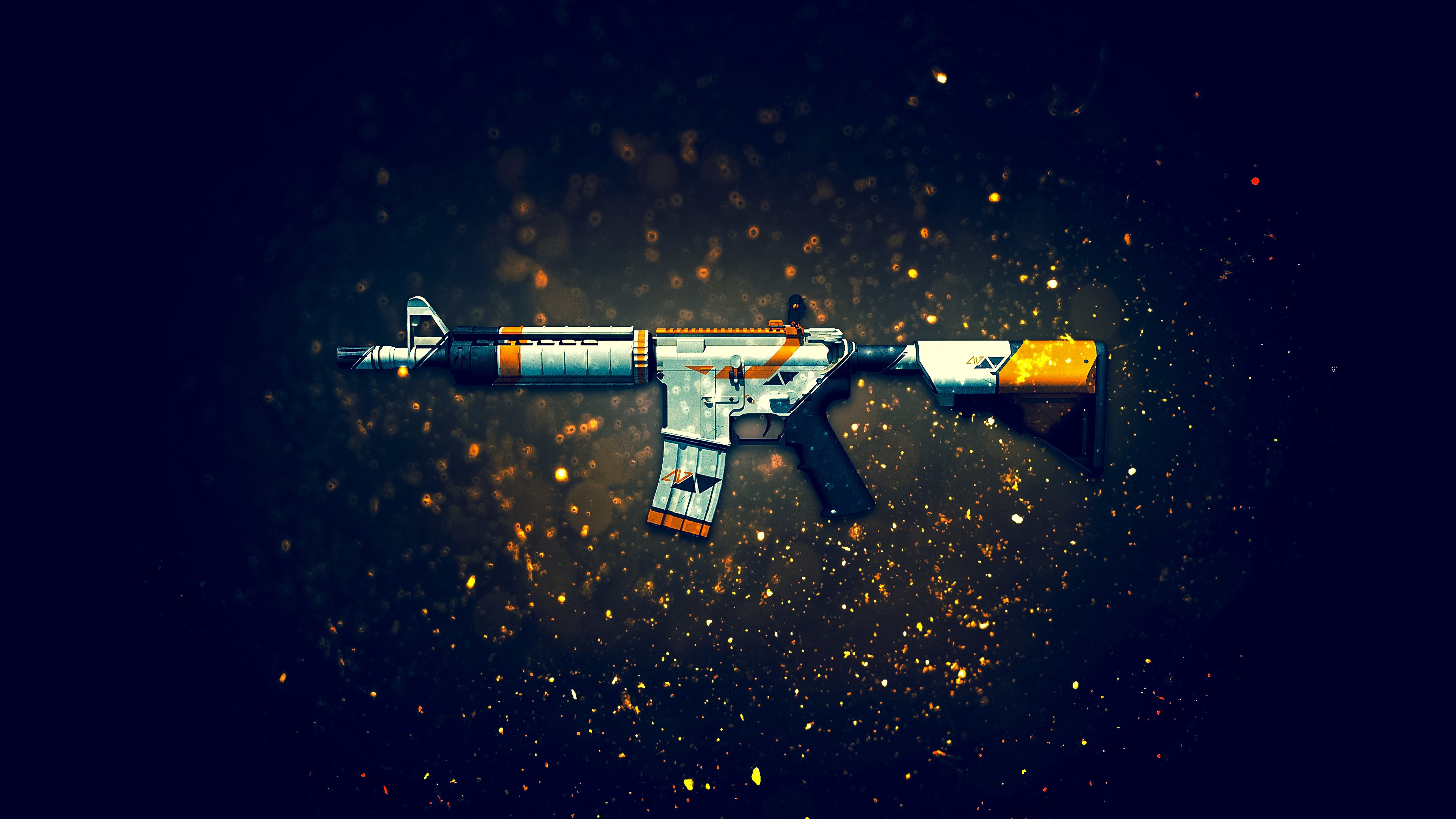 Csgo M4a4 Asiimov Skin 4k Wallpaper