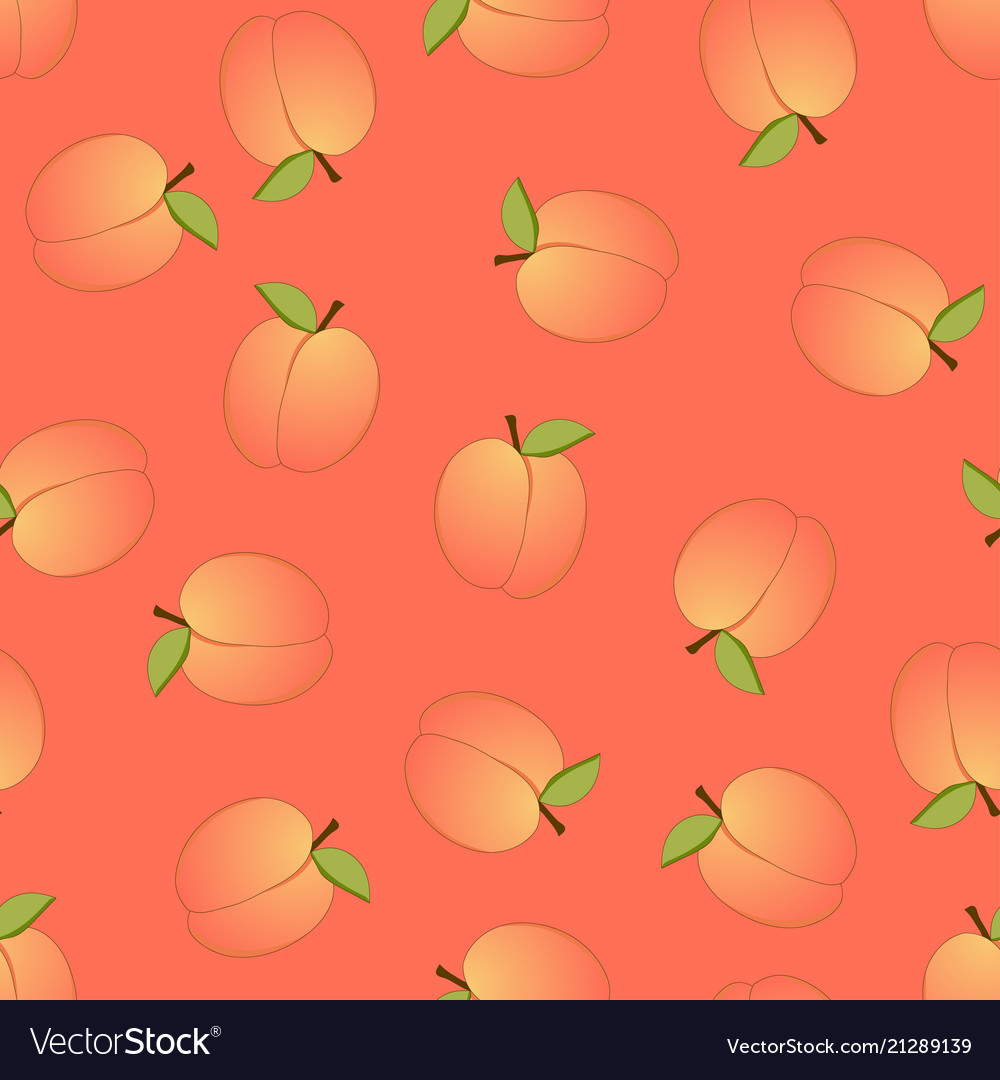 Peach seamless on orange background Royalty Free Vector