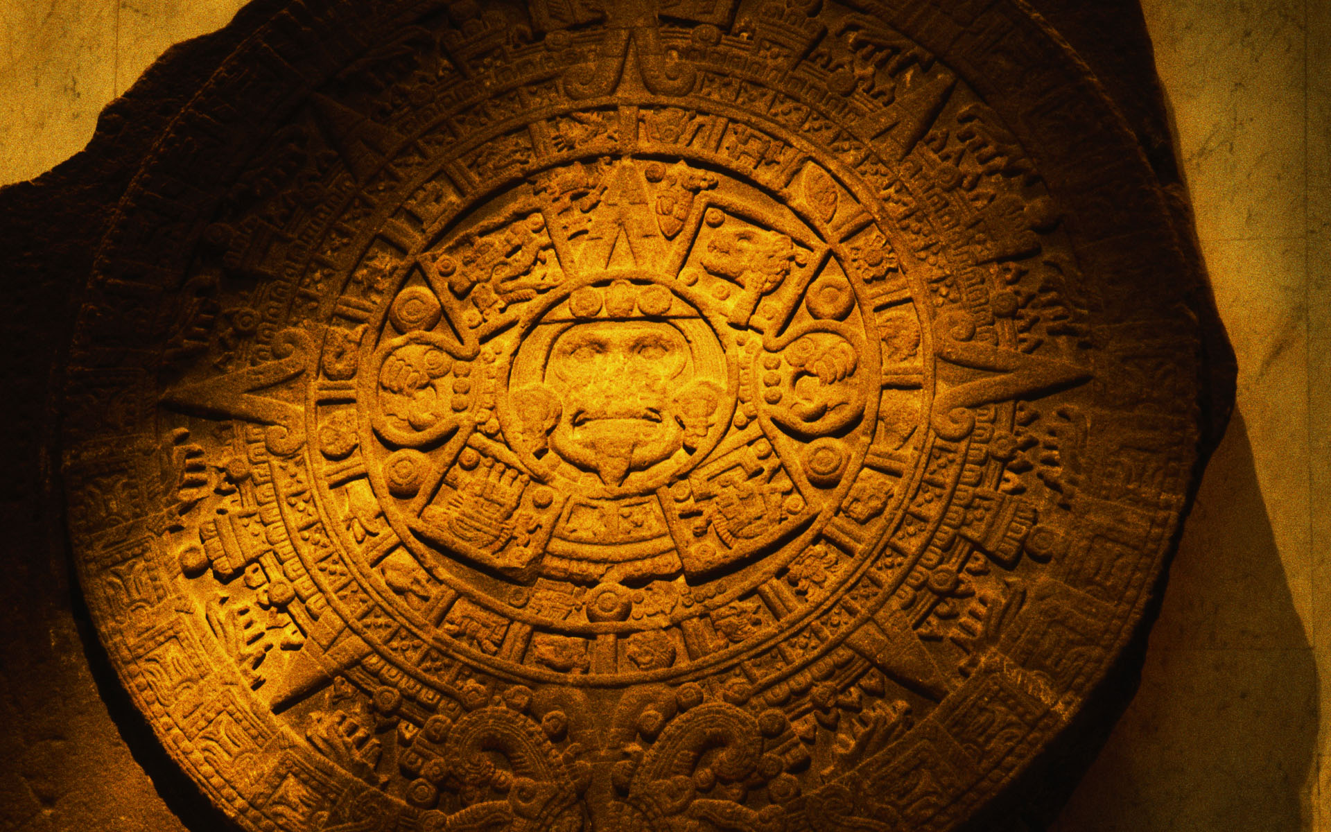 Aztec Carved Calendar Stone Wallpaper