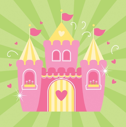 Fairytale Princess Paper Napkins Castle Design Pink Frosting