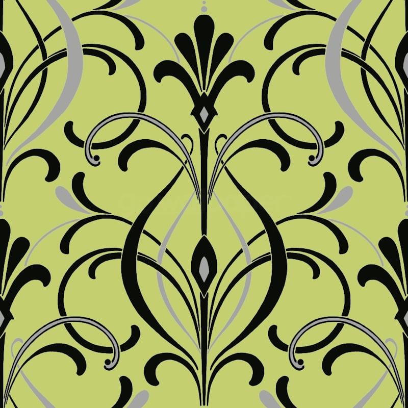 New Lime Green Black Art Deco Wallpaper GoWallpaper UK 800x800