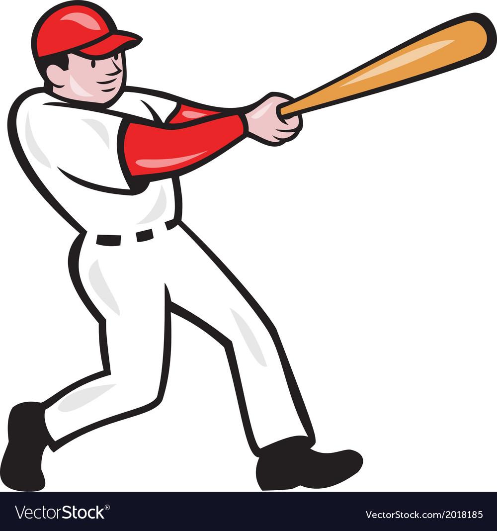 Baseball player batting isolated cartoon Vector Image