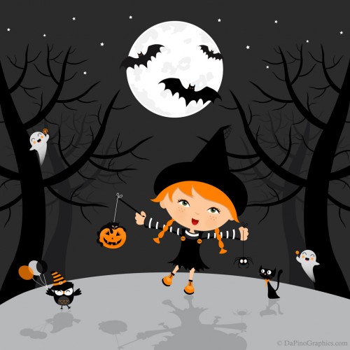 Cute Halloween Wallpaper for iPod iPhone and iPad DaPinoGraphics