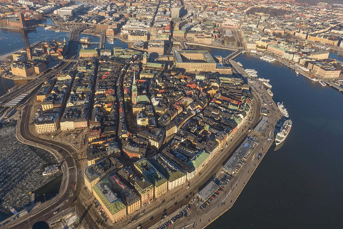 Gamla Stan Island Aerial Wallpaper