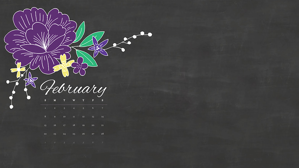 Brighten Up Your Desktop With This February Calendar