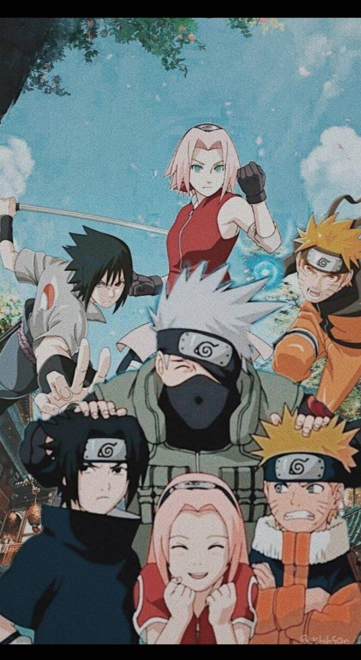 Team Naruto Level Up iPhone Wallpaper