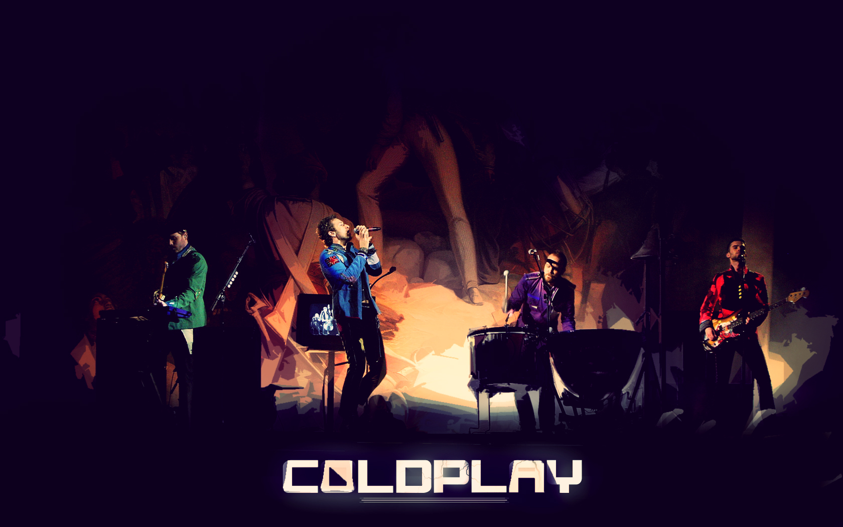Coldplay Full Paint Art Wallpaper