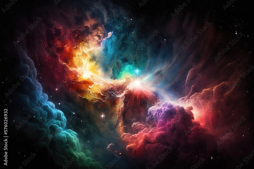 Futuristic Nature In Galaxy Abstract Space Endless Nebula